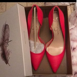 jessica simpson Neon Pink Pumps 8 claudette